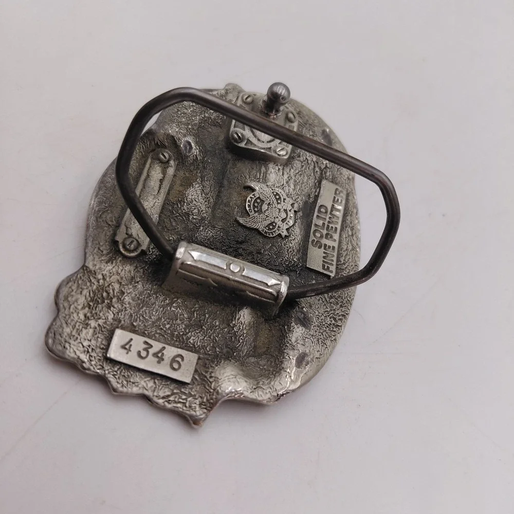 American Heroes U.S Navy SEABEES Eagle Flag Patriotic Solid Pewter Belt Buckle